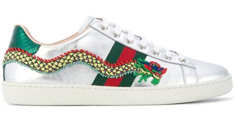 gucci ace dragon silver|gucci silver dragon embroidery.